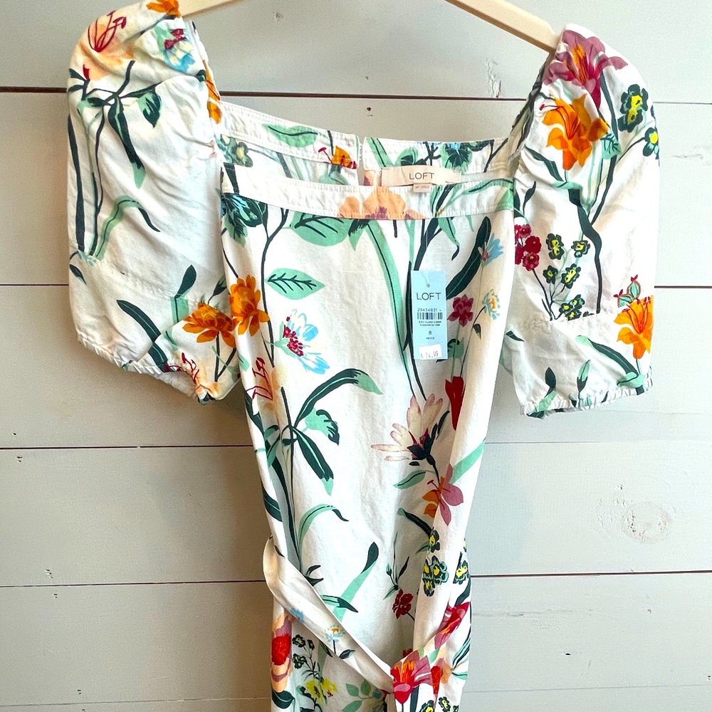 Spring Floral Linen Dress